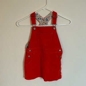 Mini Boden red corduroy overall dress